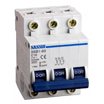 Автоматический выключатель 3P 20A 3SB1-63 SASSIN - Электрика, НВА - Модульное оборудование - Автоматические выключатели - Магазин стабилизаторов напряжения Ток-Про